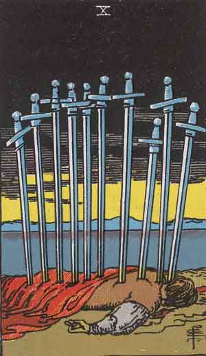 Ten of Swords tarot card